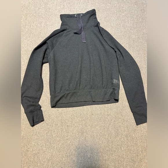 Victoria's Secret SPORT Large Cowl Neck Long Sleeve Black Pullover Hoodie - Picture 1 of 13